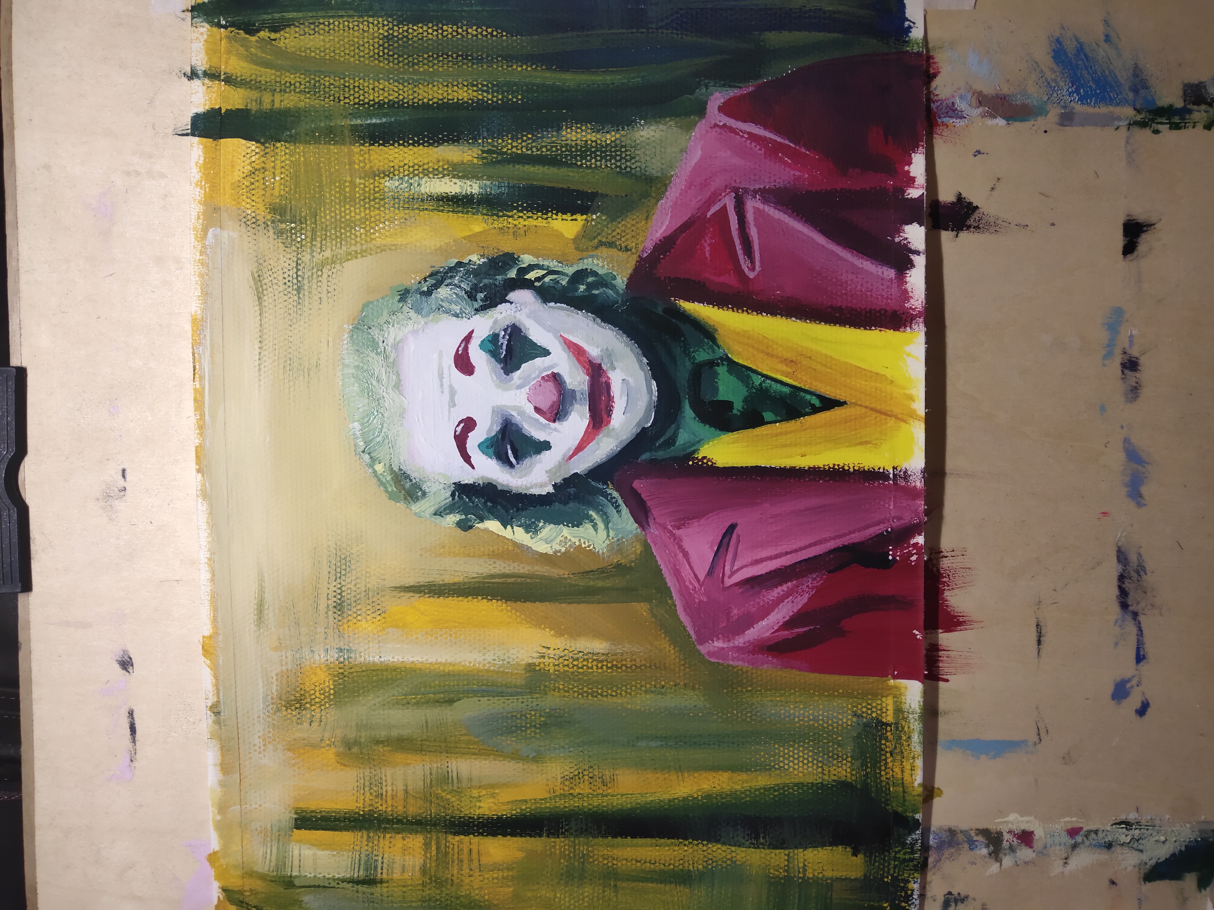 小丑手绘油画棒图片
