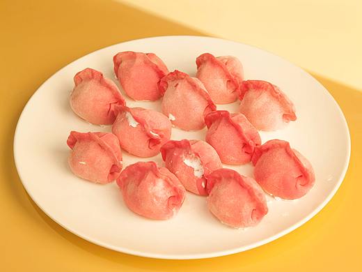 情人节水饺——粉红佳仁