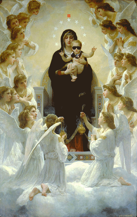 作  者:威廉·阿道夫·布格罗 - william Adolphe bouguereau
作品名称:圣母与天使 - Regina Angelorum<br>作品尺寸:185x285<br>作品年代:1900<br>作品材质:布面油画 oil on canvas<br>GIF二次创作:王二囍 2015.8.12