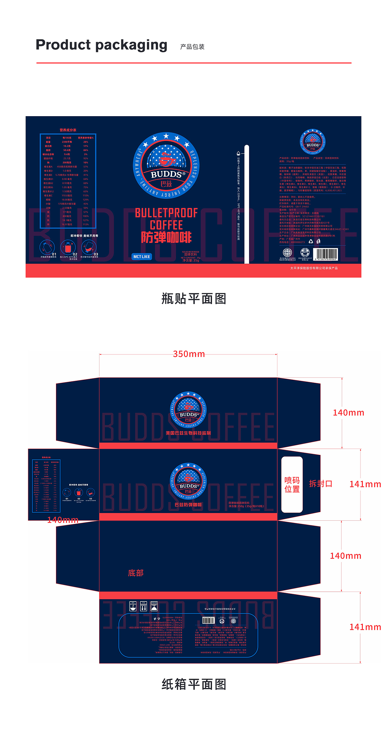 防弹咖啡包装+详情页