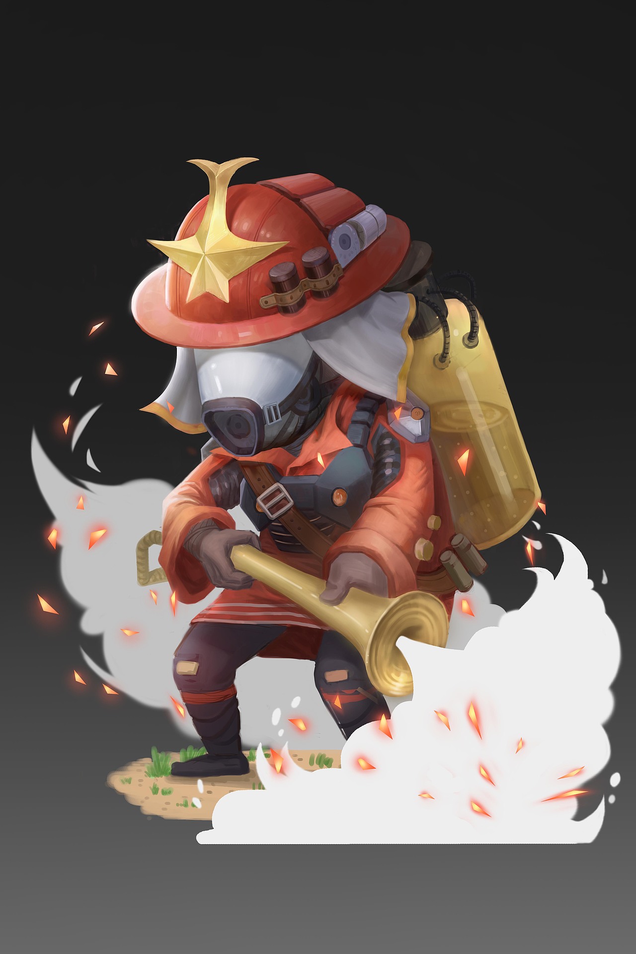 自走棋角色——灭火人 和扫帚魔女（图ZMTczODcyMTEy） - 游戏原画 - 站酷设计师正义的伙伴LxY原创素材 - 站酷ZCOOL