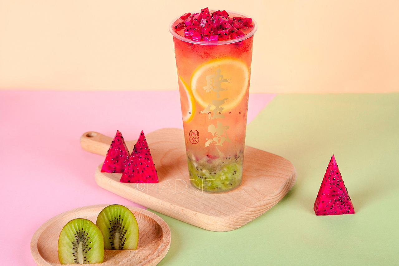 缤纷水果茶(火龙果与奇异果)