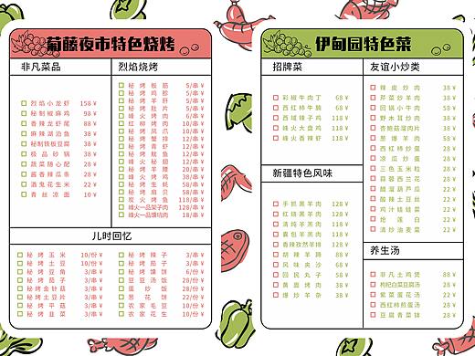 烧烤菜单