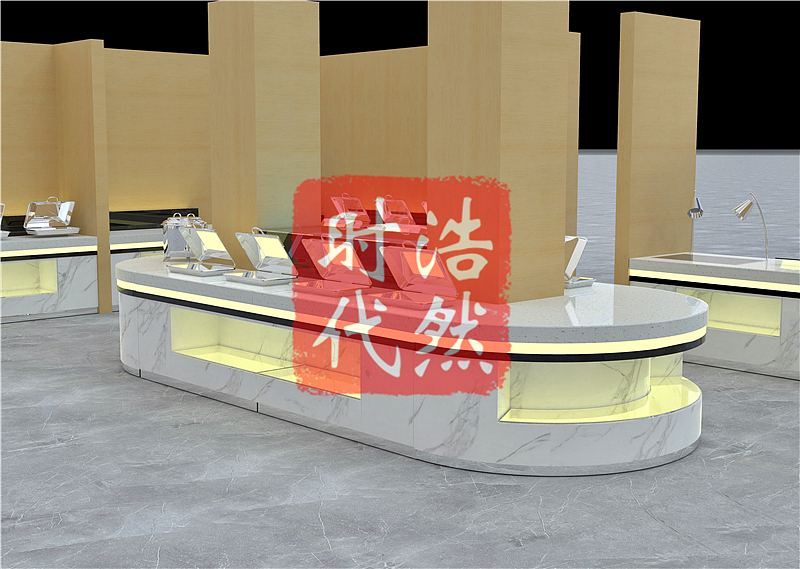 学校餐厅双侧大理石实木烤漆自助餐台定制设计制作