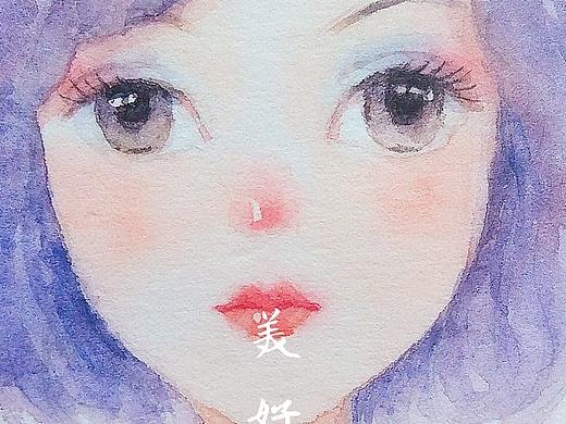 喜欢画女孩水彩头像