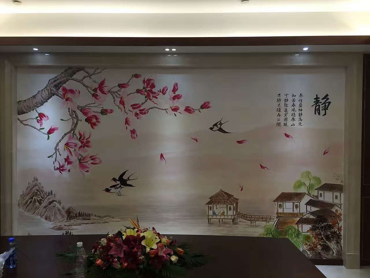 洽谈区 会议室 电视背景墙 高档壁画
