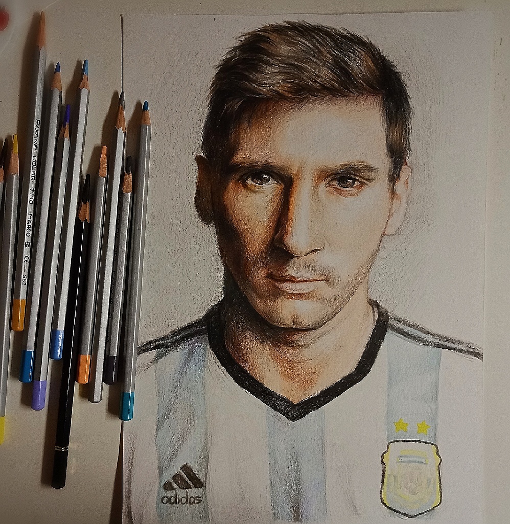 彩铅梅西,梅老板!|插画|艺术插画|初走 - 原创作品 - 站酷 (zcool)