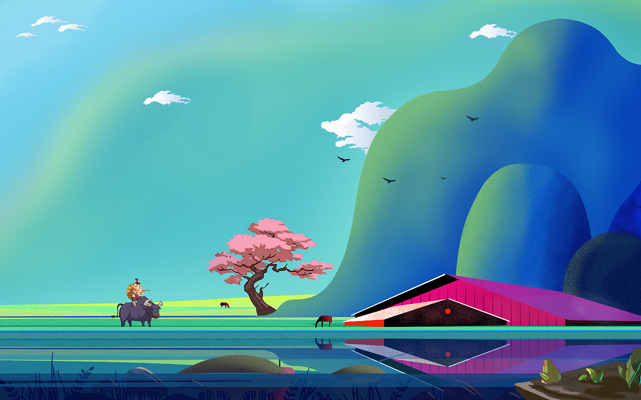 青山绿水|插画|创作习作|忒特_原创作品-站酷zcool