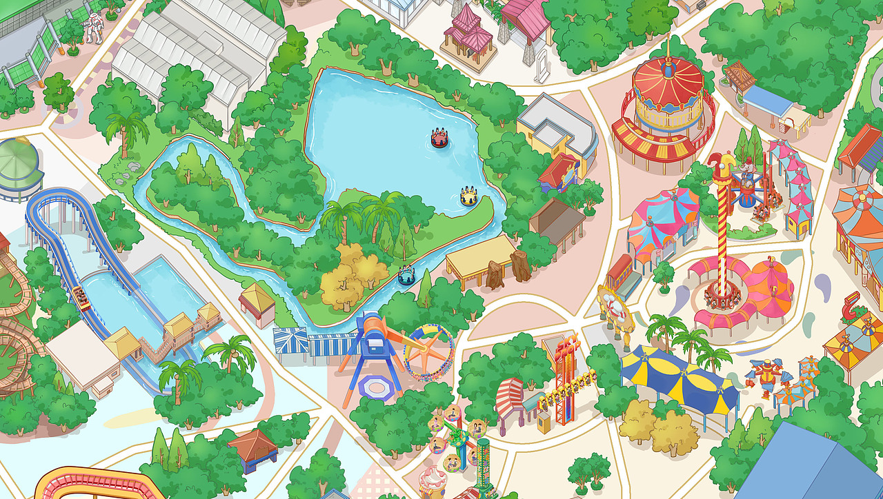 长隆手绘地图 游乐园地图