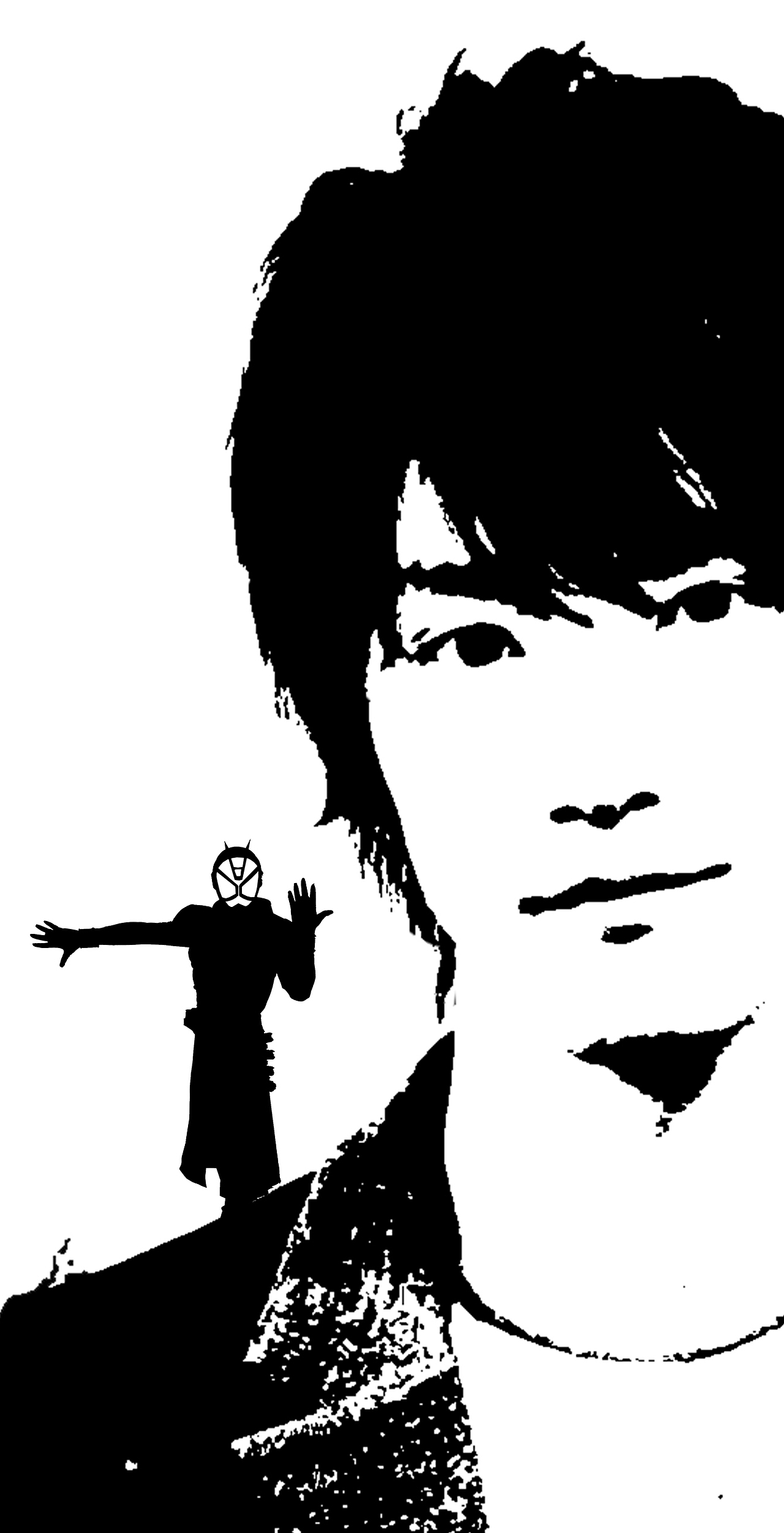 假面骑士黑白剪影