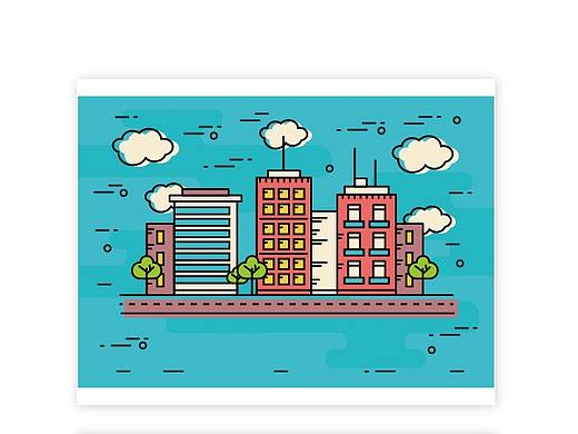 建筑MBE风格插画