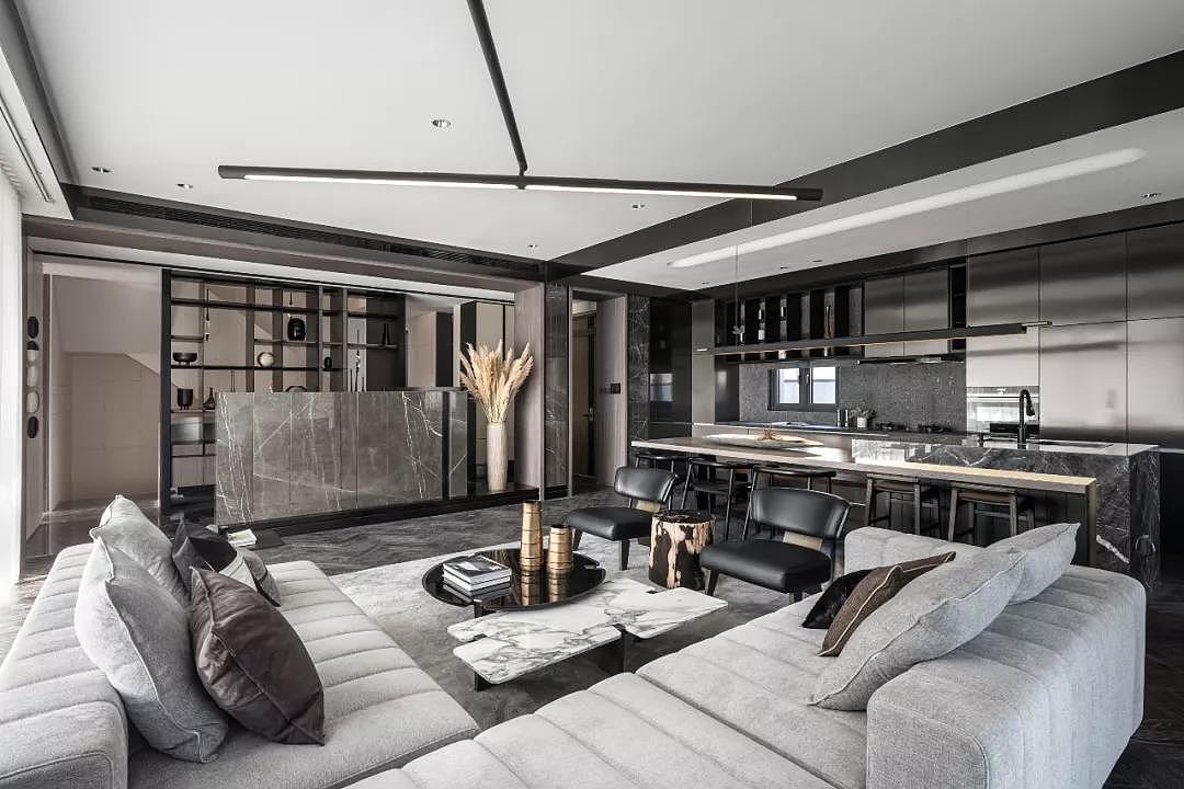 高级灰四层别墅样板间设计