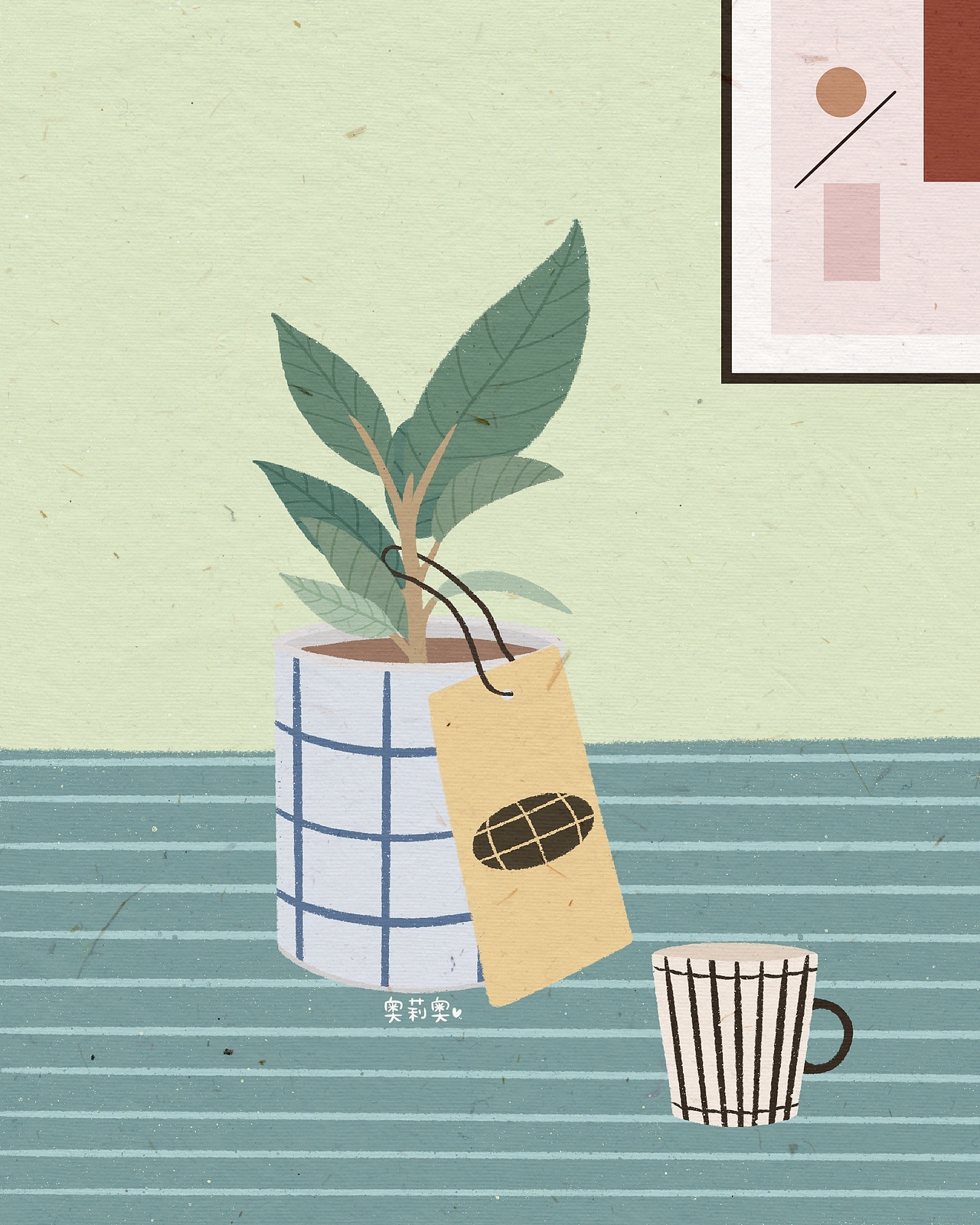 植物插画,扁平插画