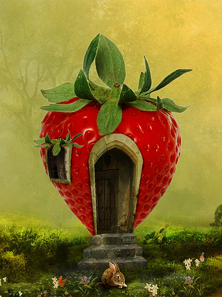 草莓屋合成（图ZMTAzNjc2MTQw） - 海报 - 站酷设计师Z99580291原创素材 - 站酷ZCOOL