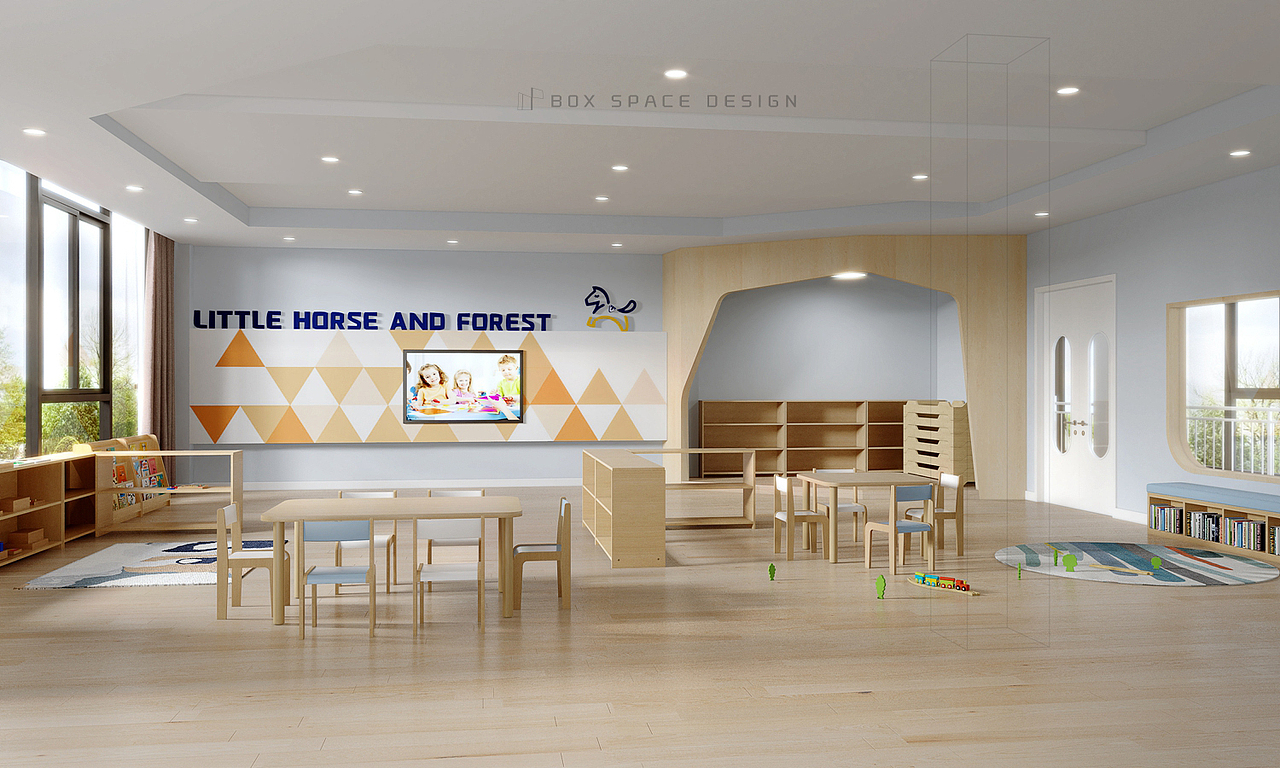 现代原木风儿童早教空间设计