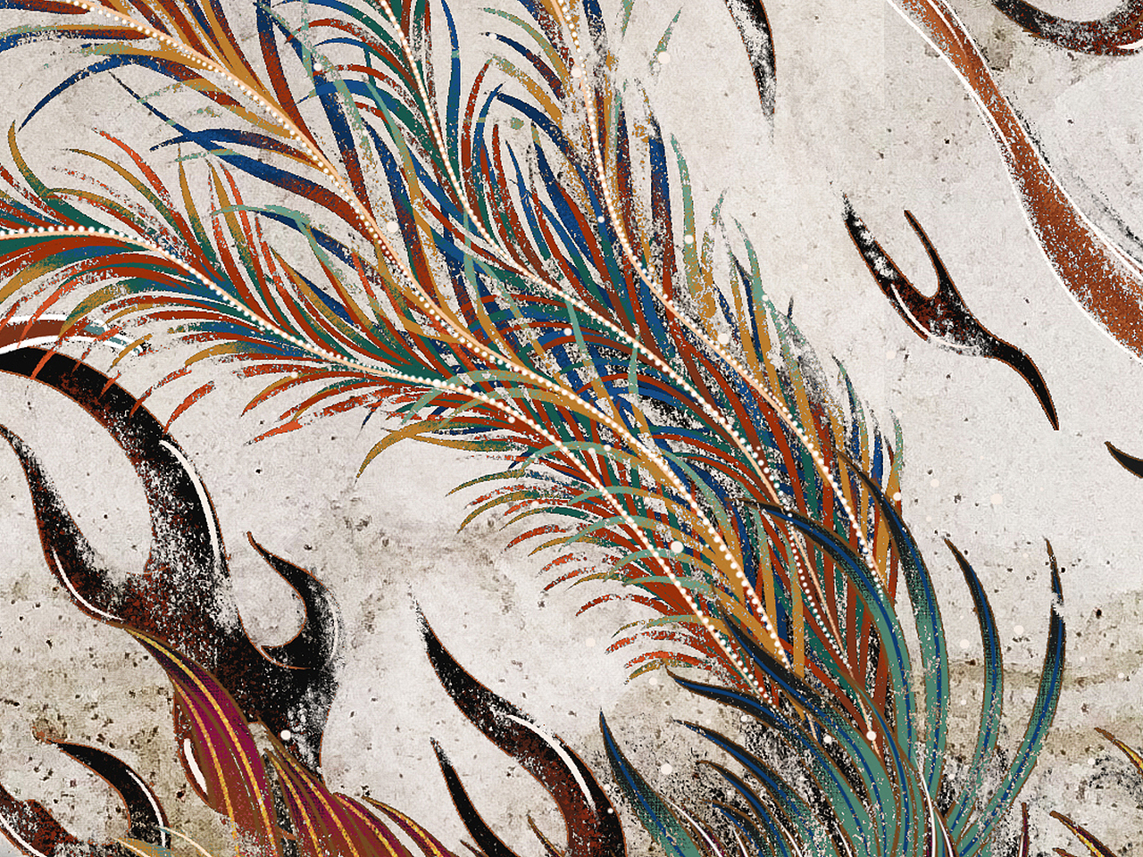 敦煌壁画致中秋（图ZMjY0MzQ1ODg4） - 商业插画 - 站酷设计师Fei先生原创素材 - 站酷ZCOOL