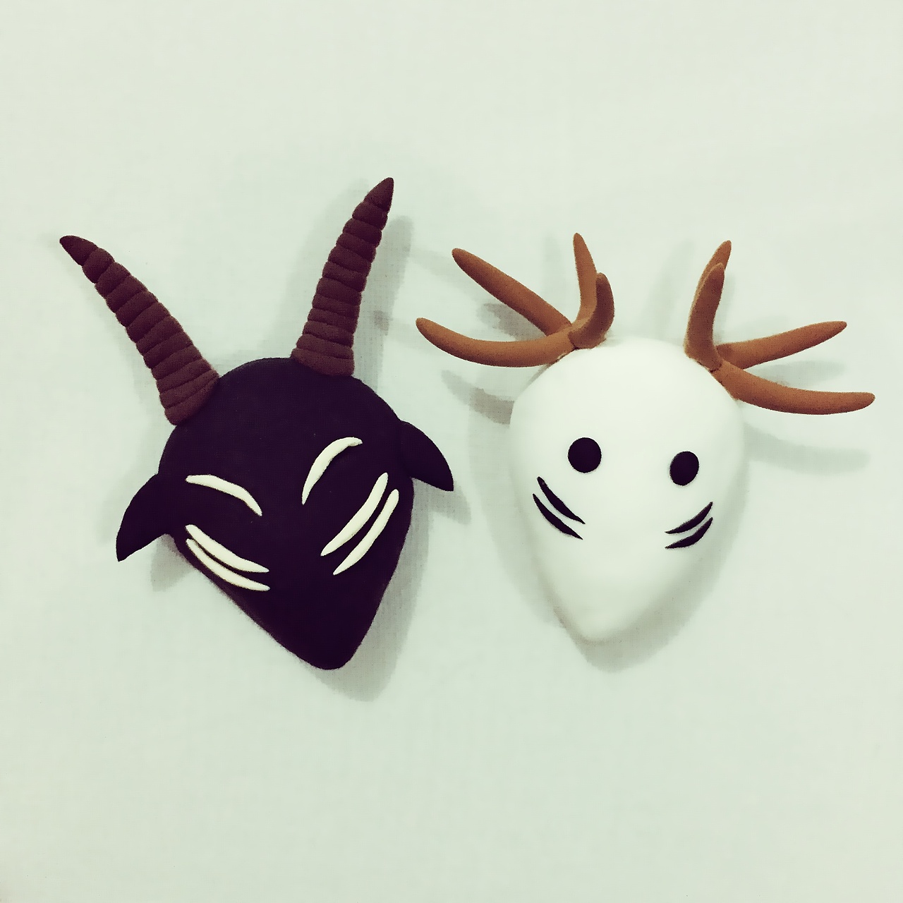 ［粘土手办］丰神月与不月神面具（图ZMzI3NjQ0NjQ=） - 手办/模玩 - 站酷设计师子鹿Milaky原创素材 - 站酷ZCOOL