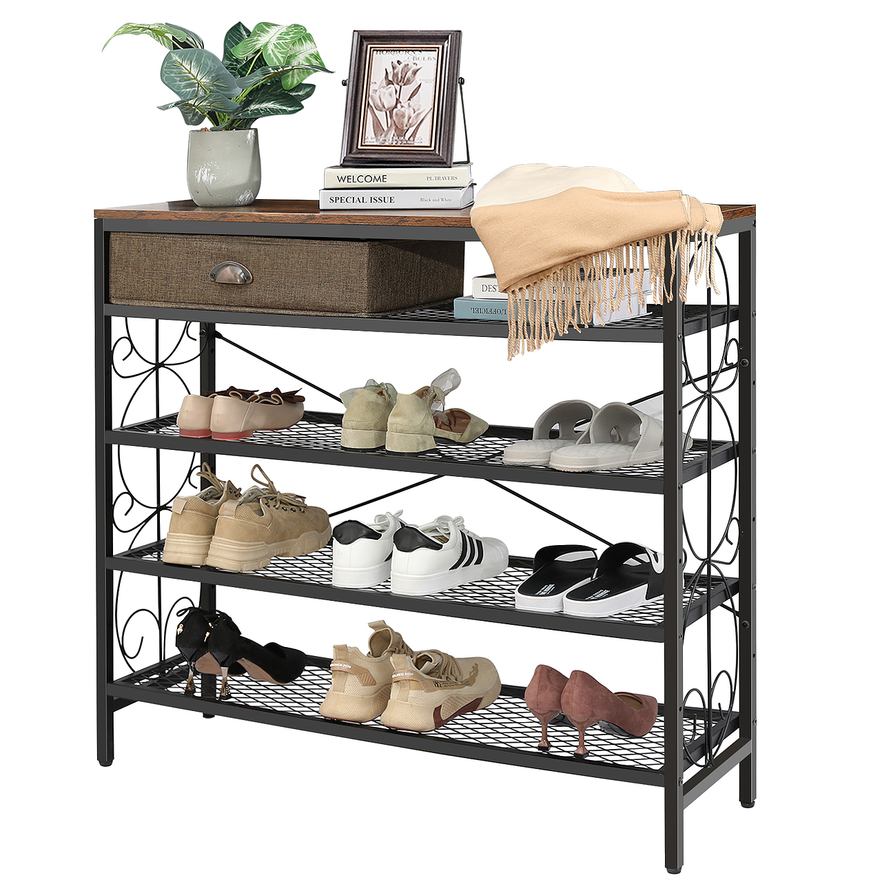 家用四层鞋架-亚马逊主图图片