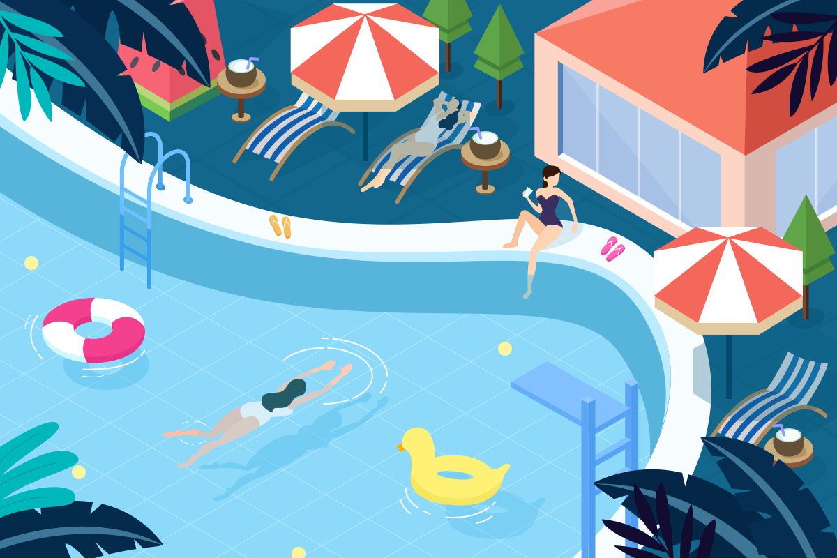 夏日团建-泳池派对|插画|商业插画|林锦傑 - 原创作品 - 站酷 (ZCOOL)