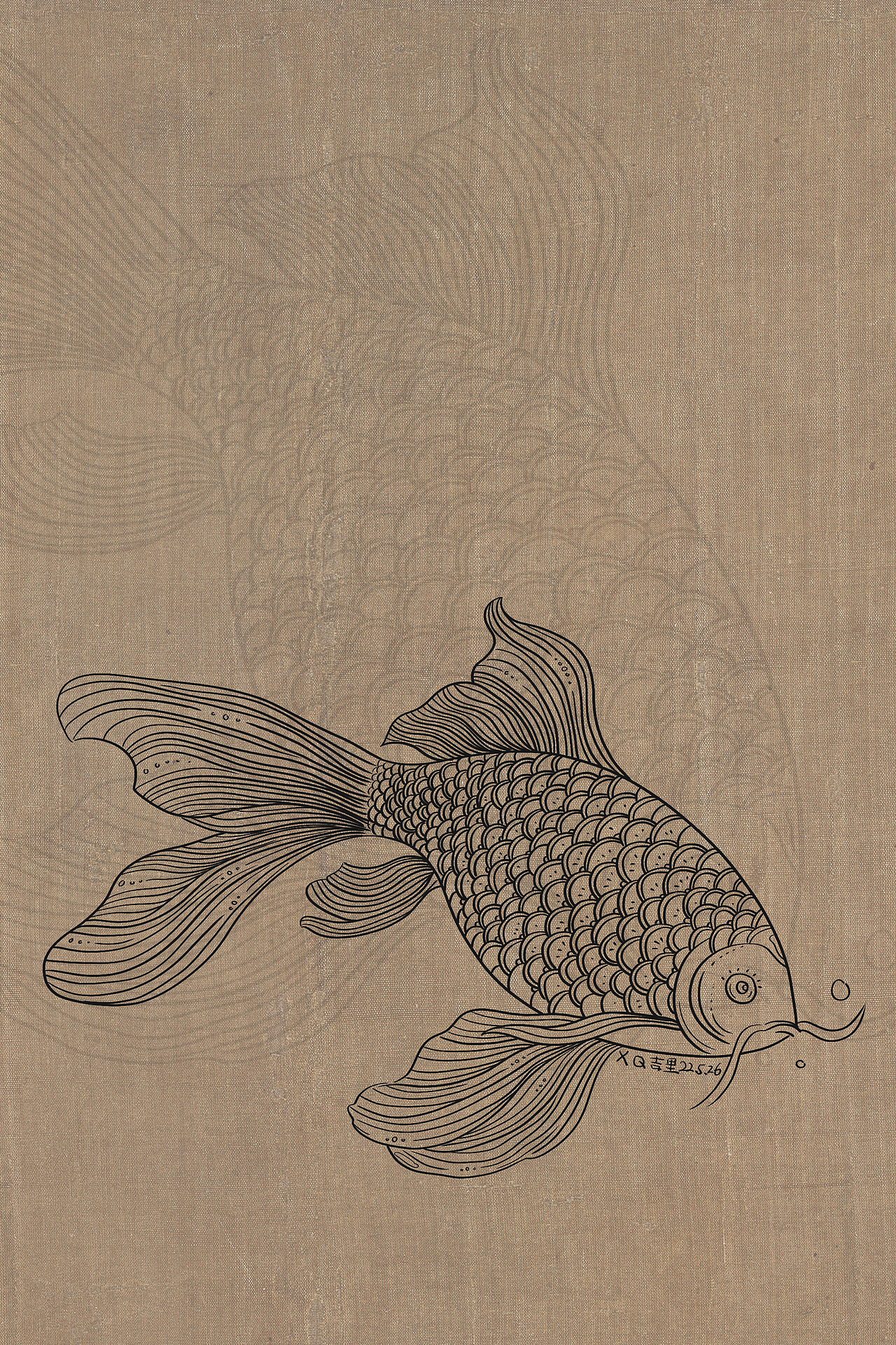 国潮插画练习【06】-鱼