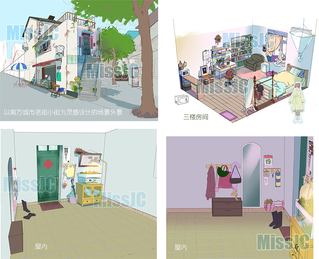 个人原创漫画角色+场景设定