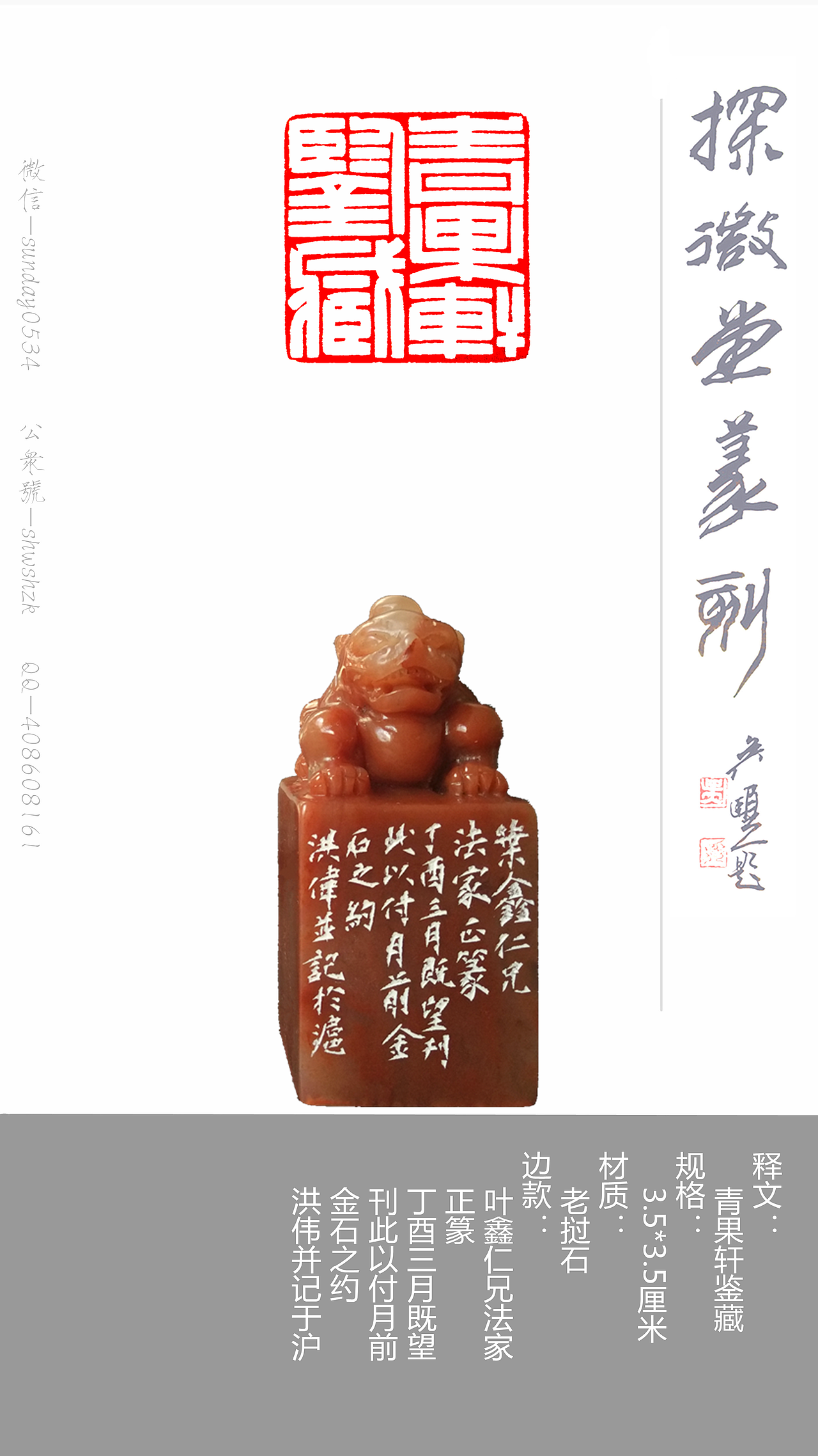 孙洪伟篆刻---青果轩鉴藏