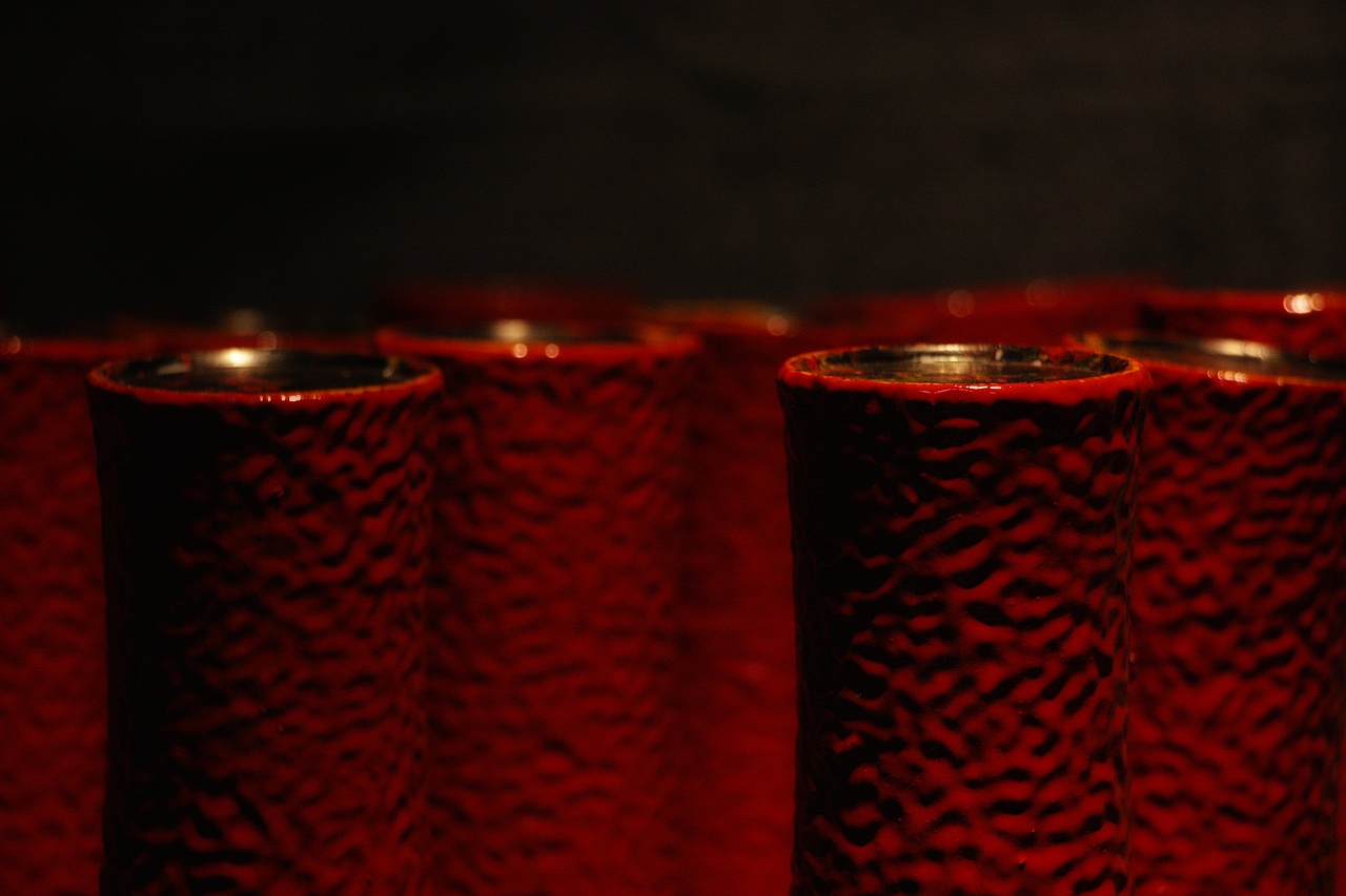 漆陶大漆犀皮纹