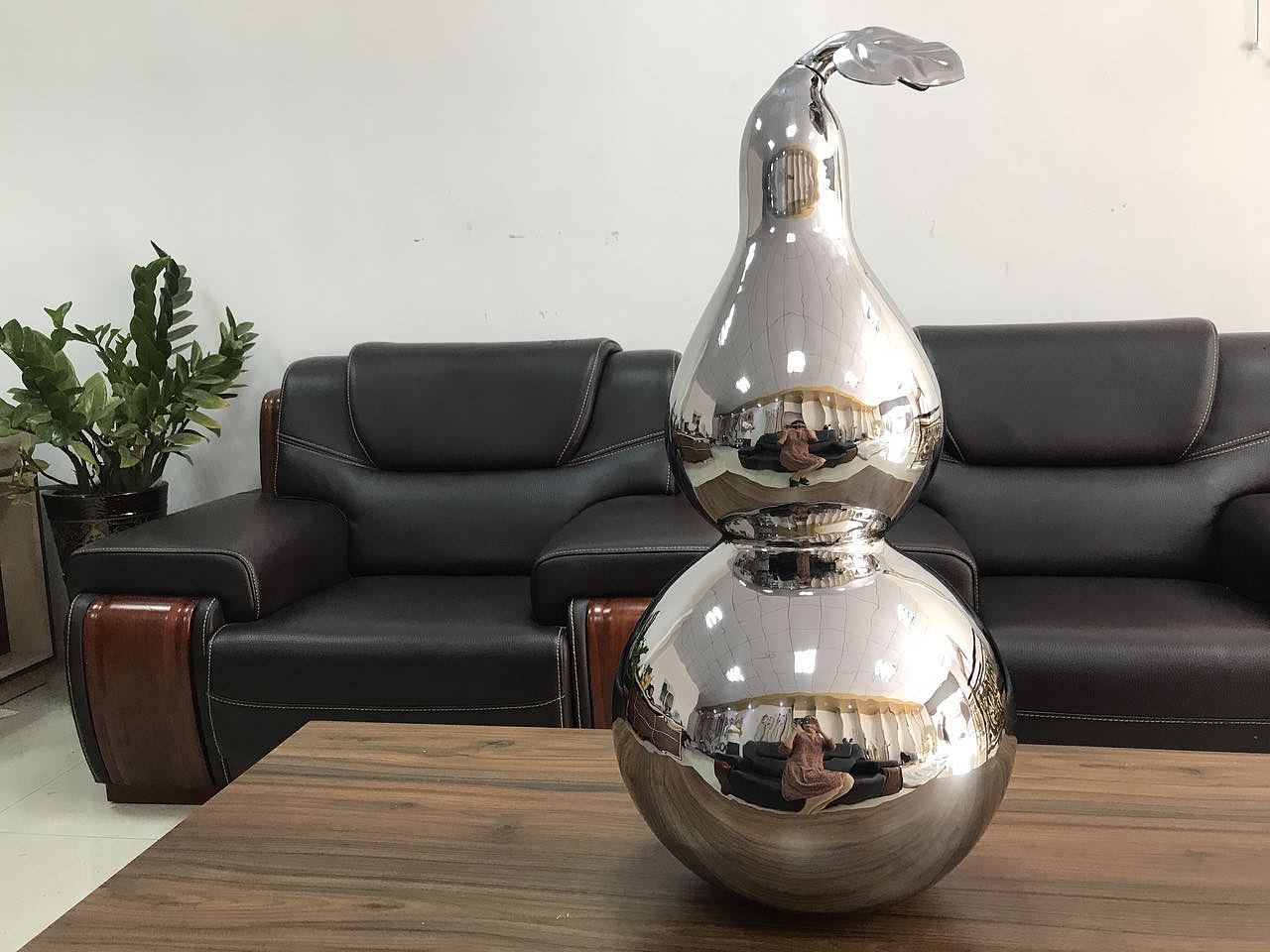 不锈钢葫芦雕塑 可大可小摆件和景观雕塑皆可