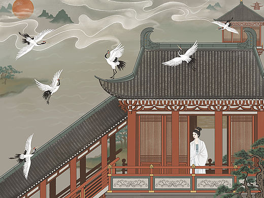 鹤（个人主页-ZNjQ4NDk3NzY=） - 创作习作 - 站酷设计师插画爱晚婷原创素材 - 站酷ZCOOL