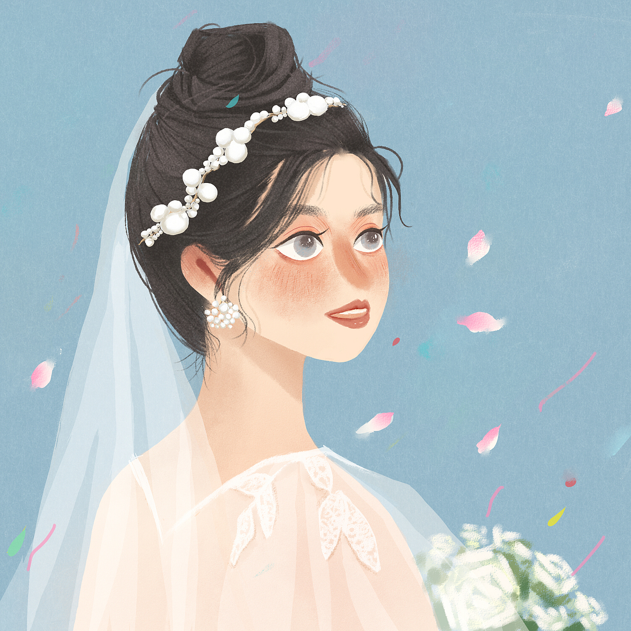 手绘头像插画（图ZMTk4NDE4NzY4） - 创作习作 - 站酷设计师五分熟w原创素材 - 站酷ZCOOL