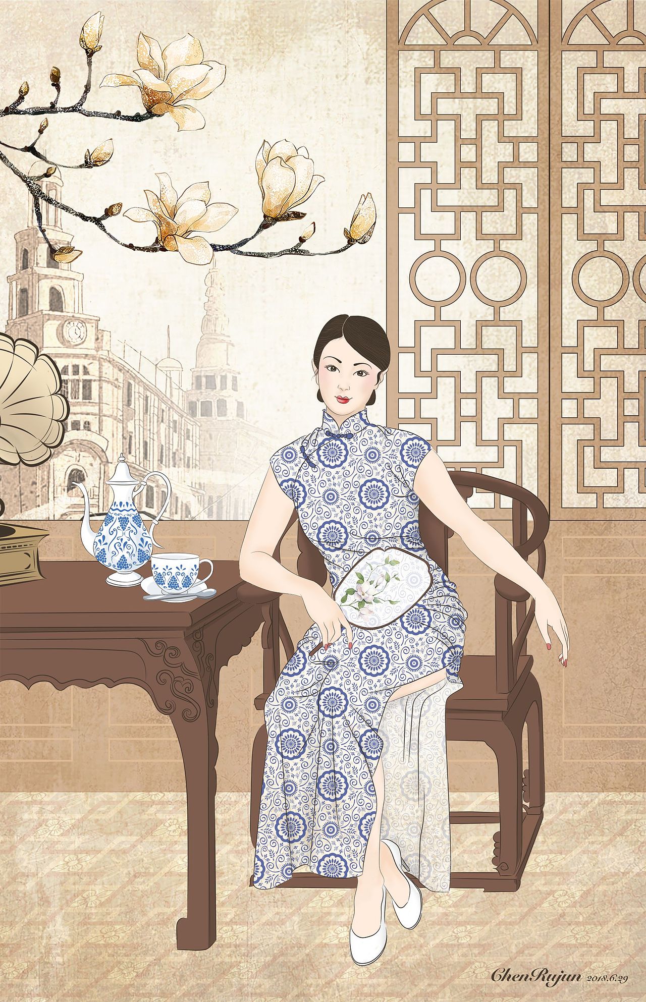 插画——怀旧（图ZMTE5Nzg0NDk2） - 创作习作 - 站酷设计师夜色中的音符原创素材 - 站酷ZCOOL