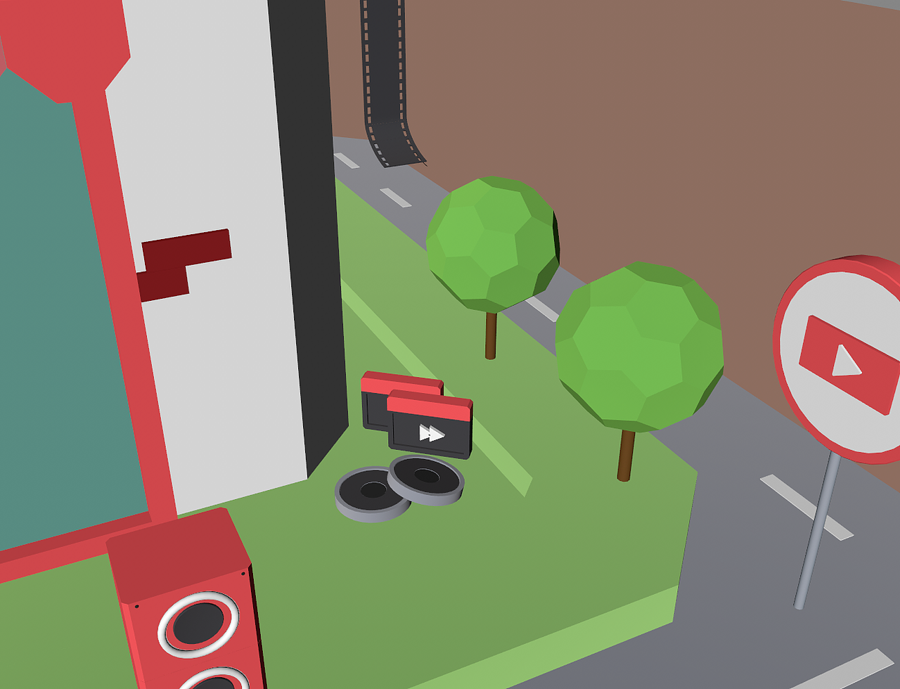 【C4D】学习C4D的路上9:草莓人卡通小城镇