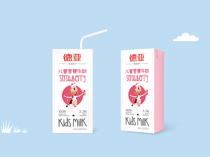 德亚-儿童牛奶包装（图ZOTc4OTExNjA=） - 包装 - 站酷设计师李华清_设计原创素材 - 站酷ZCOOL
