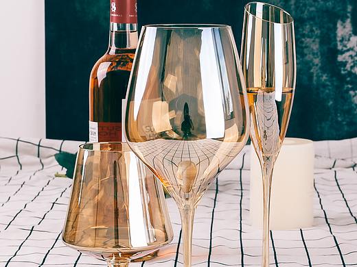 电镀黄色轻奢酒杯