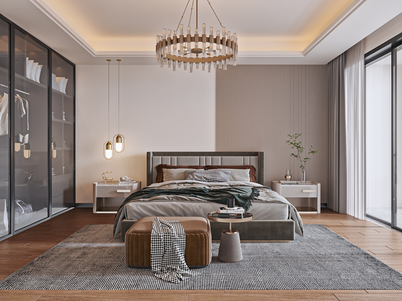 卧室#轻奢风格#效果图表现,设计