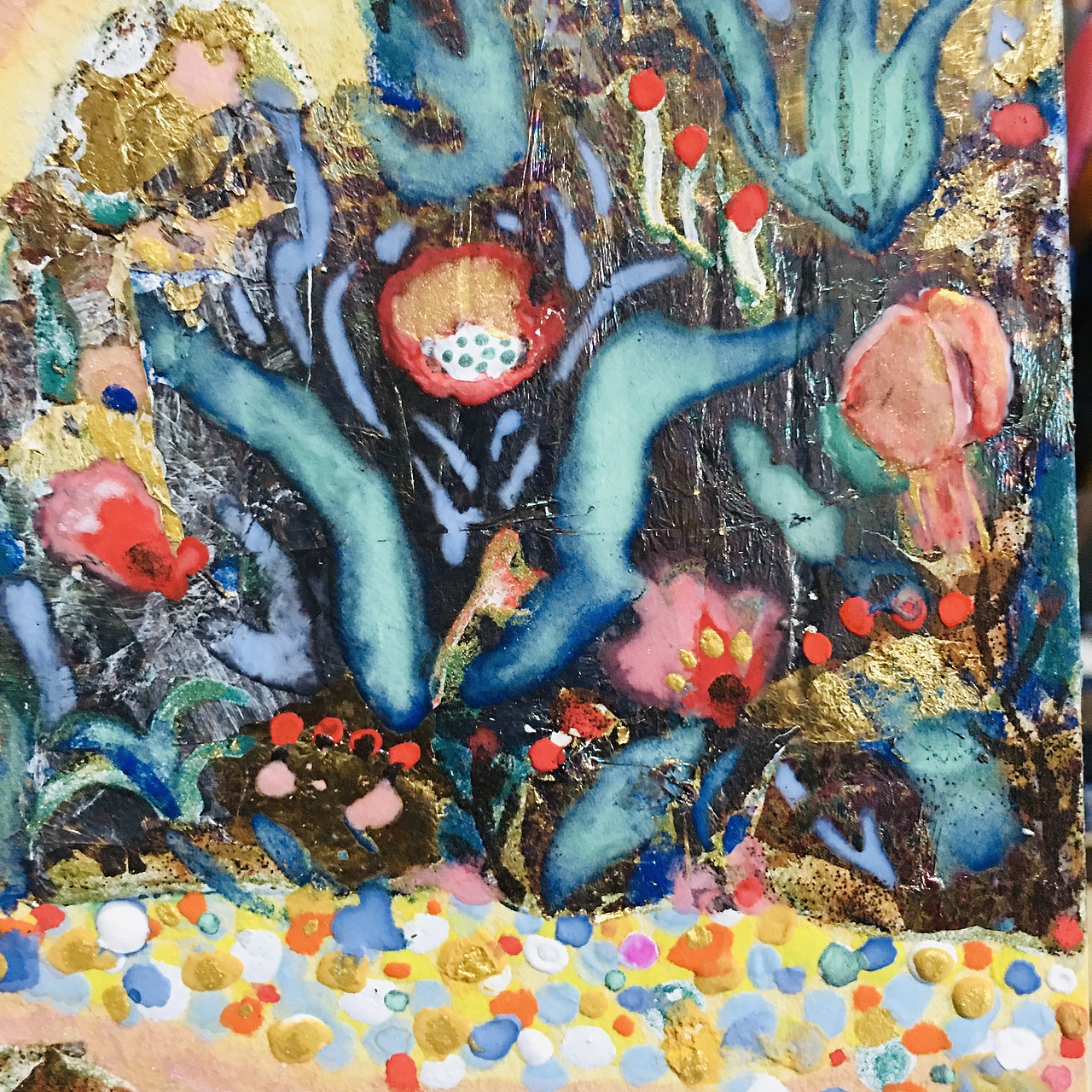 岩彩《乱花渐欲迷人眼》（图ZMzA0NjM4MjY0） - 艺术插画 - 站酷设计师亦芦花原创素材 - 站酷ZCOOL