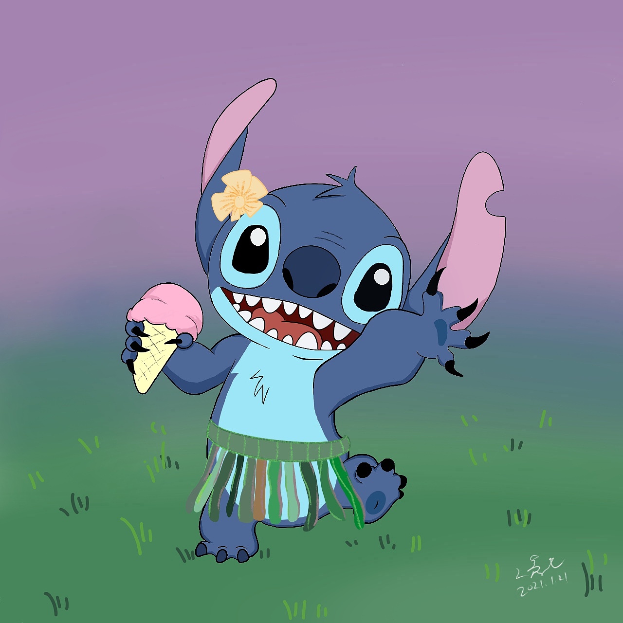 史迪仔|插画|创作习作|二嘉七 - 临摹作品 - 站酷 (zcool)