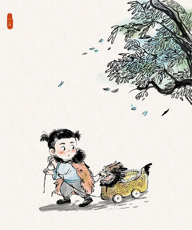 水墨故事———火牙（图ZMzE1NzgxMzA0） - 艺术插画 - 站酷设计师木丁插画工作室原创素材 - 站酷ZCOOL