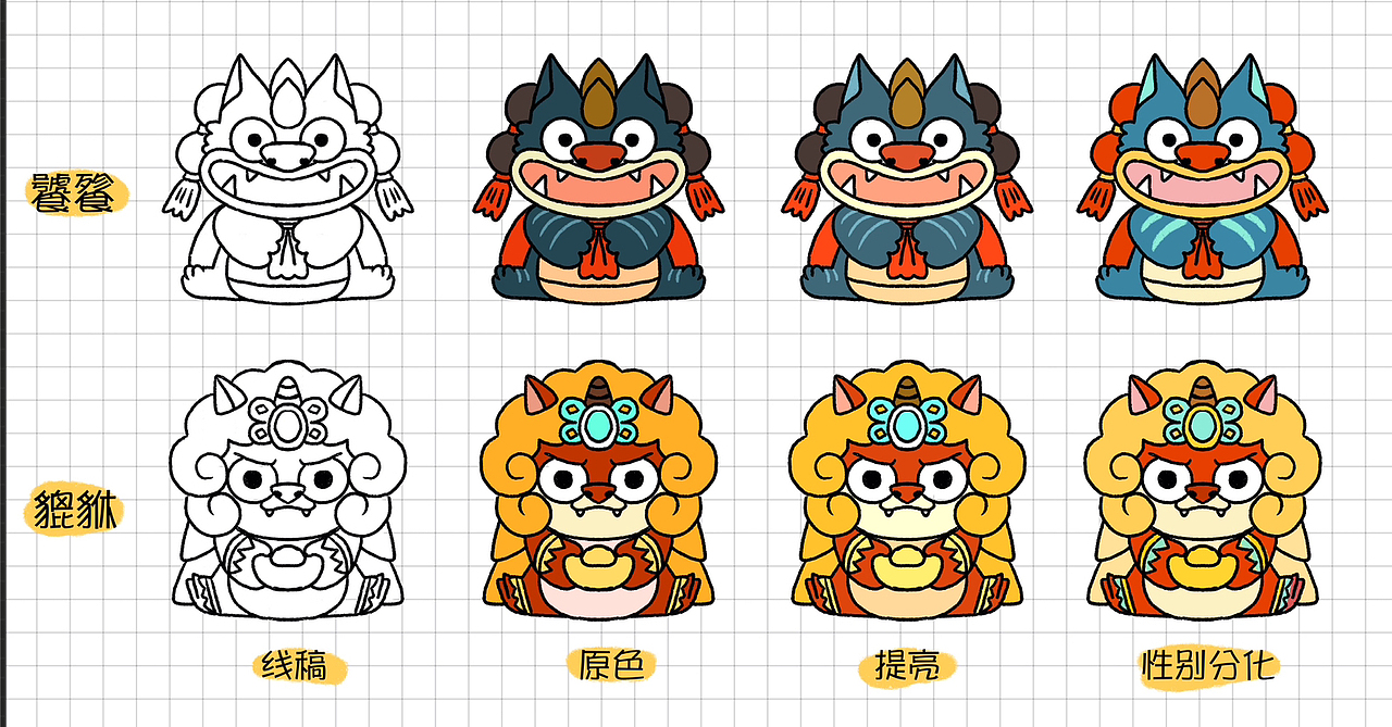 神兽村饕餮貔貅ip 设计
