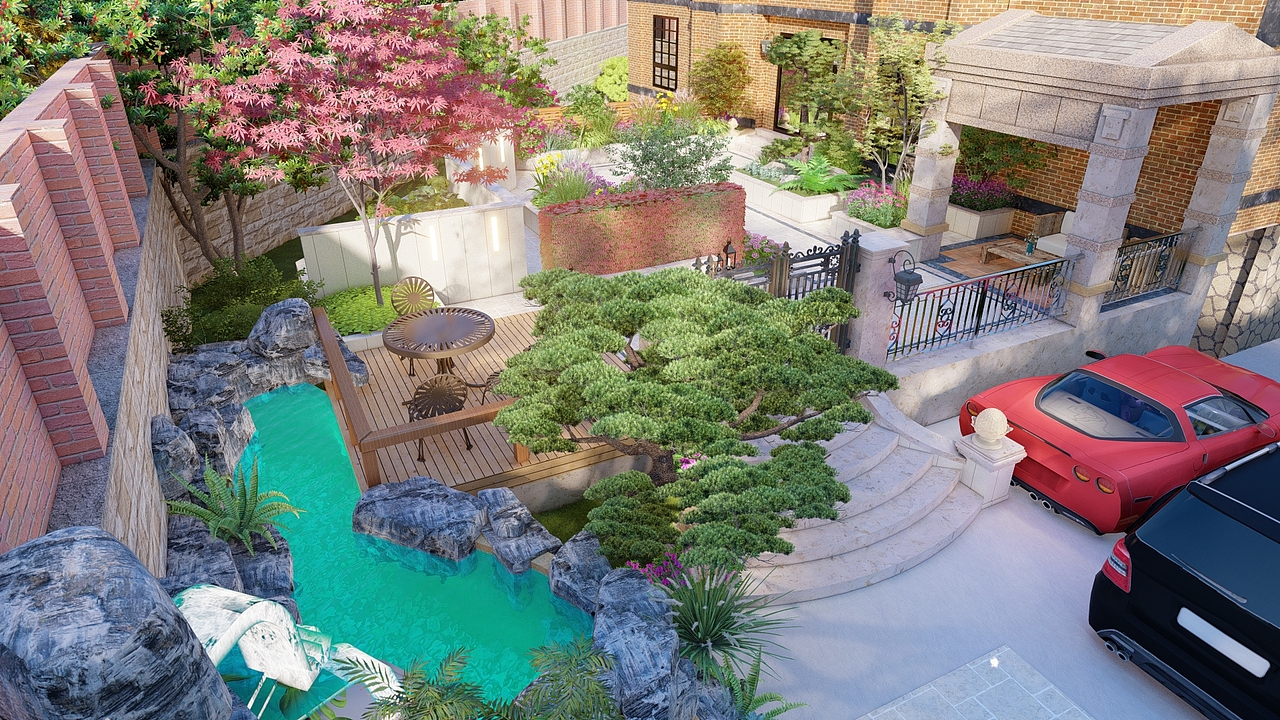 重庆北滨一号别墅花园设计