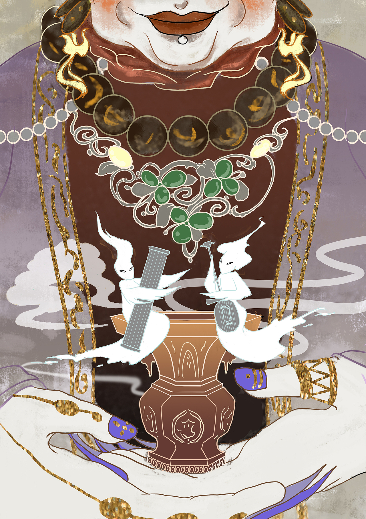 老妇人的酒樽|插画|创作习作|小布朗尼_原创作品-站酷zcool