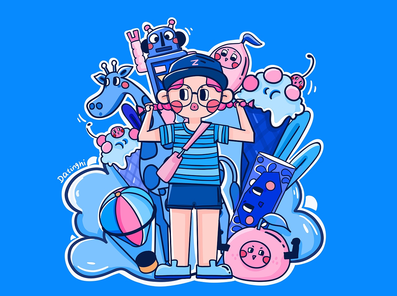 原创小插画（图ZMjE1NDUwMTky） - 新锐潮流插画 - 站酷设计师Datinghi原创素材 - 站酷ZCOOL