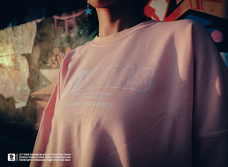 STRETAG思锐泰格新品粉色基础款百搭圆领套头女卫衣