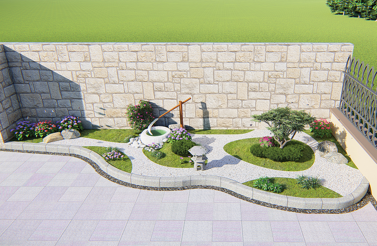 日式花池景观设计