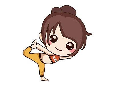 卡通Q版瑜伽女孩