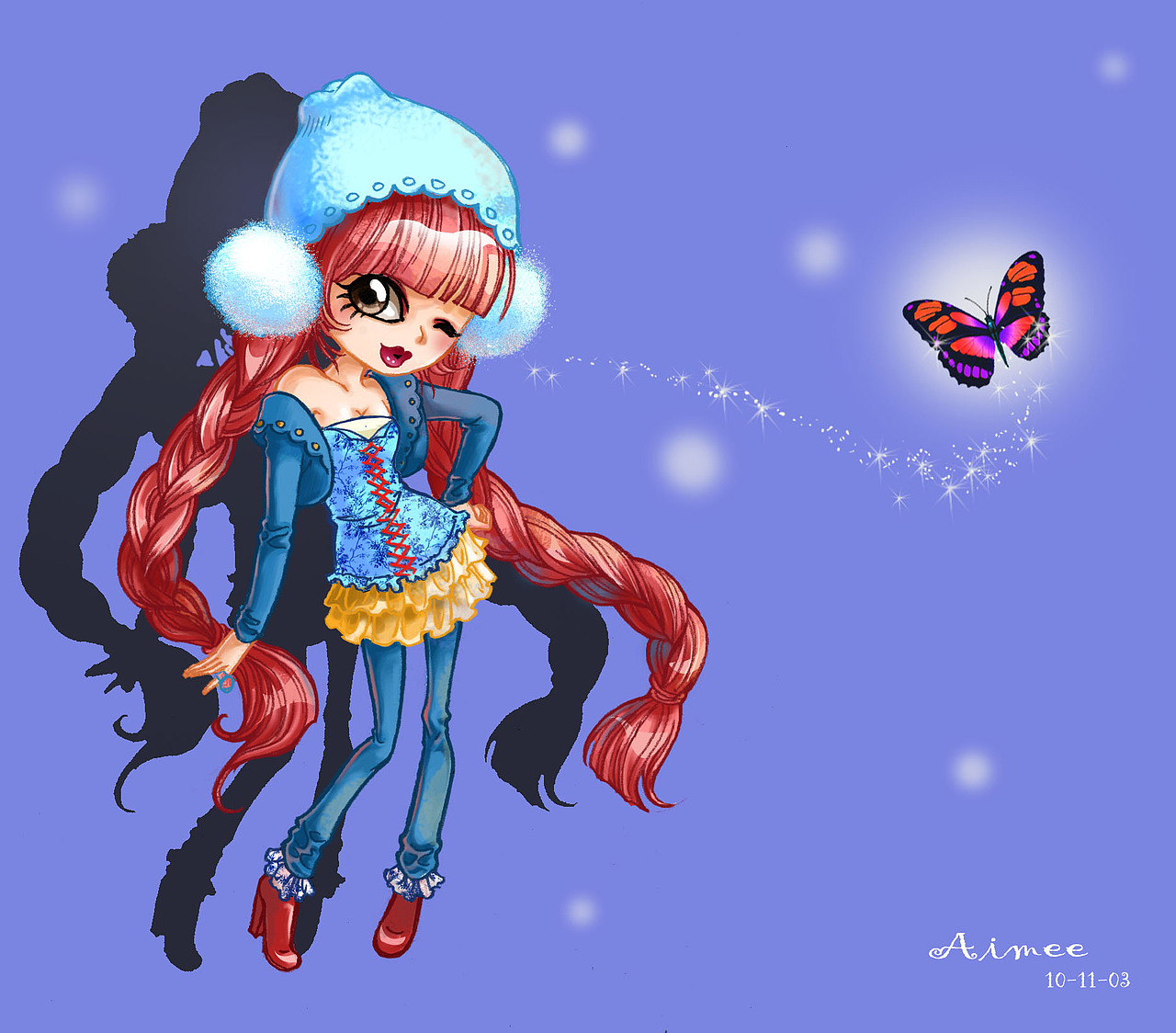 一组可爱风女孩设计图