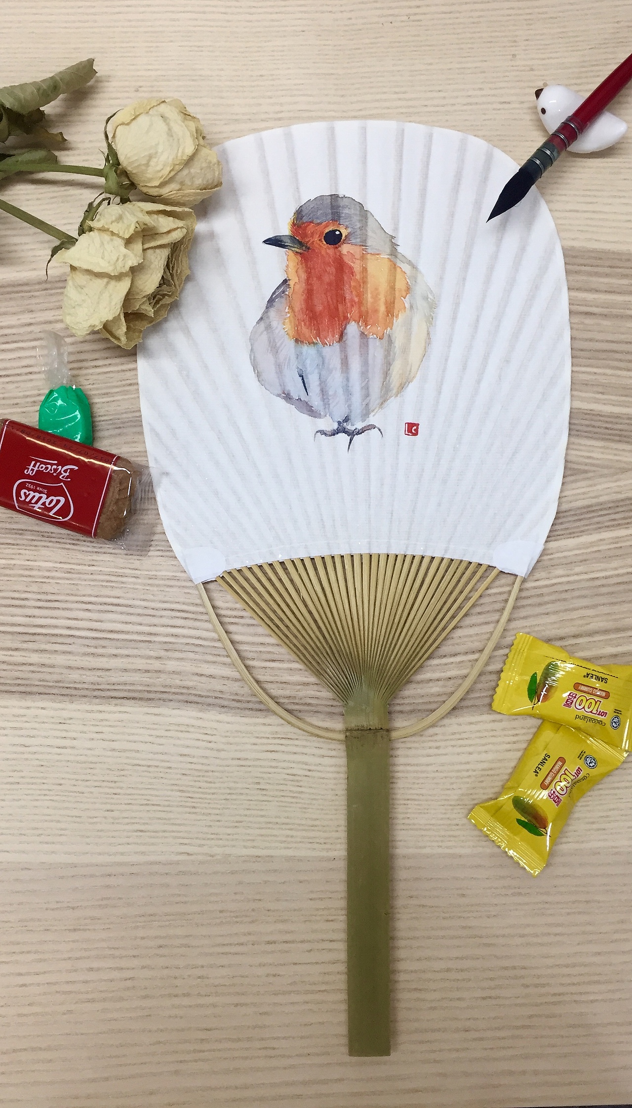 水彩扇子（图ZMTE5MDA5Mzgw） - 艺术插画 - 站酷设计师喵喵LC原创素材 - 站酷ZCOOL