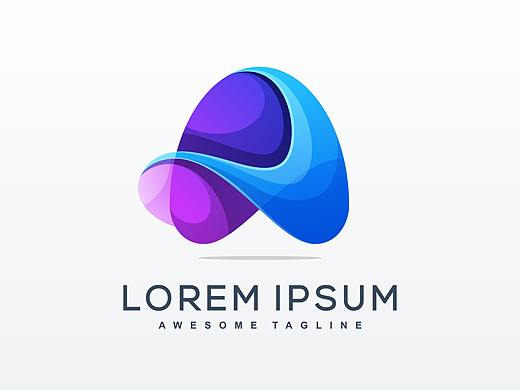 国外炫彩几何标志logo素材AI格式