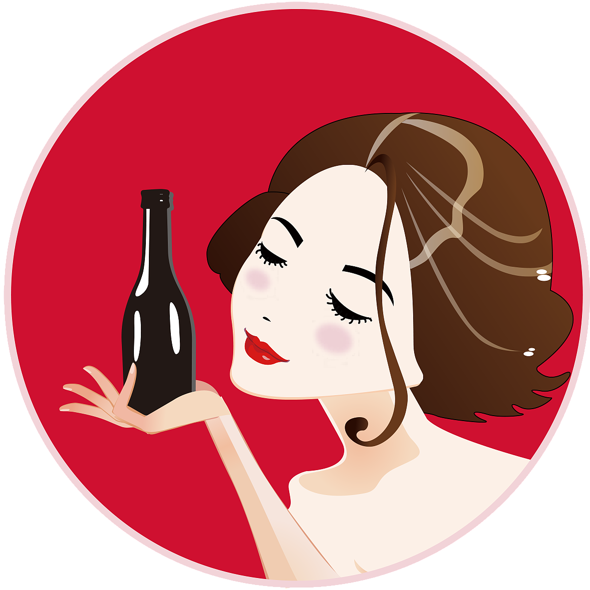 微醺美人红酒LOGO+瓶贴设计