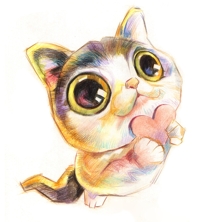 彩铅画萌宠动物